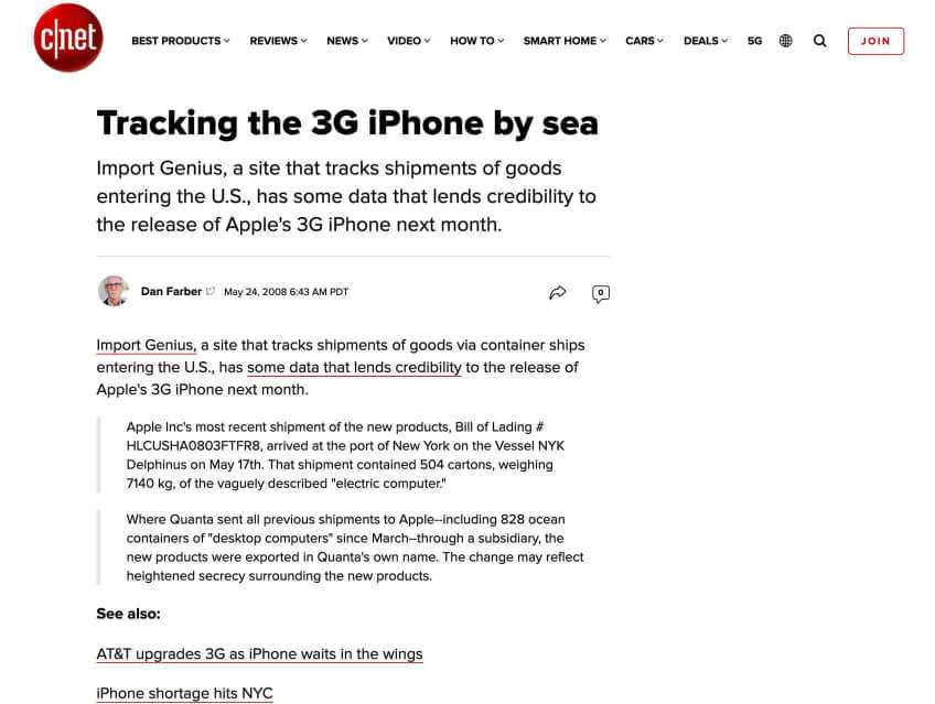 Cnet.com Review Screenshot